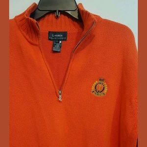 Men's POLO RALPH LAUREN Orange 1/4 Zip SWEATER